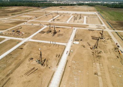 Aerial view of the Shintech Pile Driving Site.